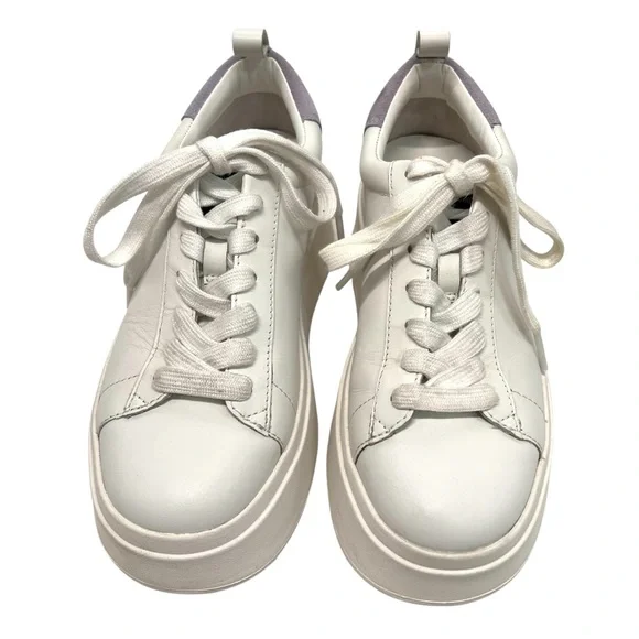 Ash Move S White Leather Chunky Platform Sneaker Lavender Heel Women’s 39 - Picture 4 of 15